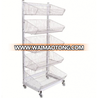 wire mesh basket shelf for supermarket display rack